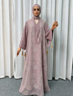 Long-Sleeve Embroidered Floral Maxi Dress
