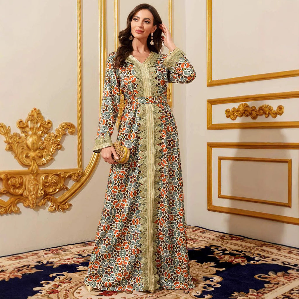 Long-Sleeve Lace Maxi Dress
