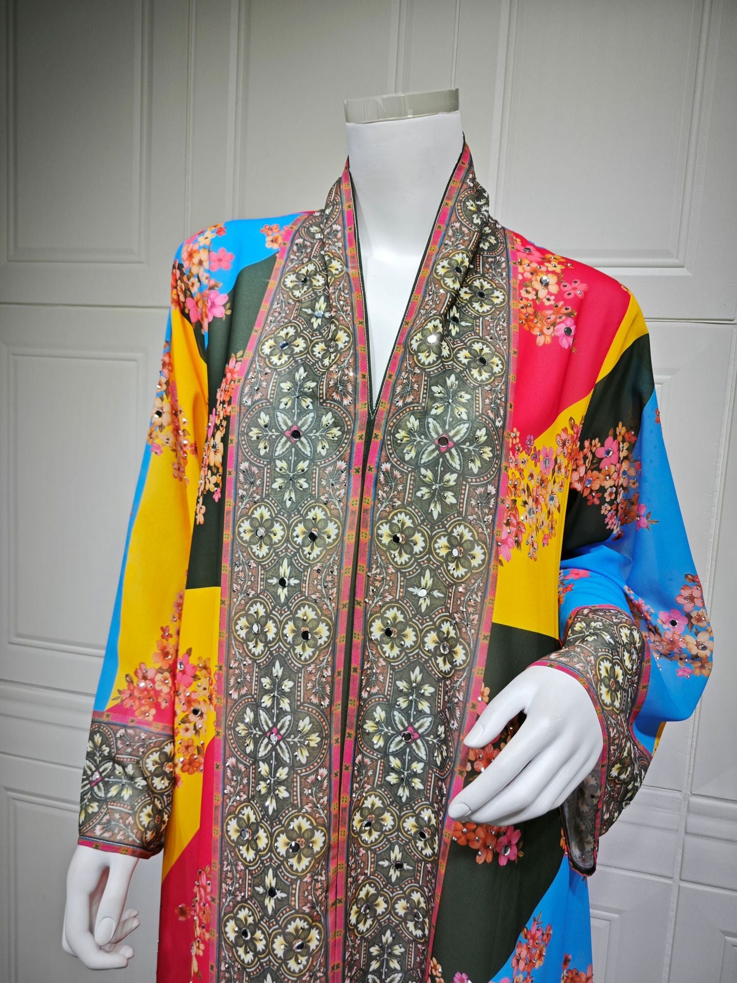 Rhinestone Printed Maxi Dress