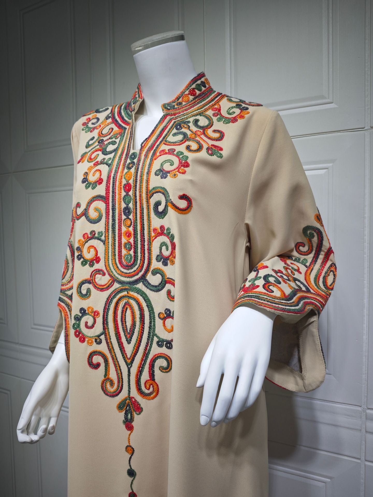 Embroidered Pullover Maxi Dress