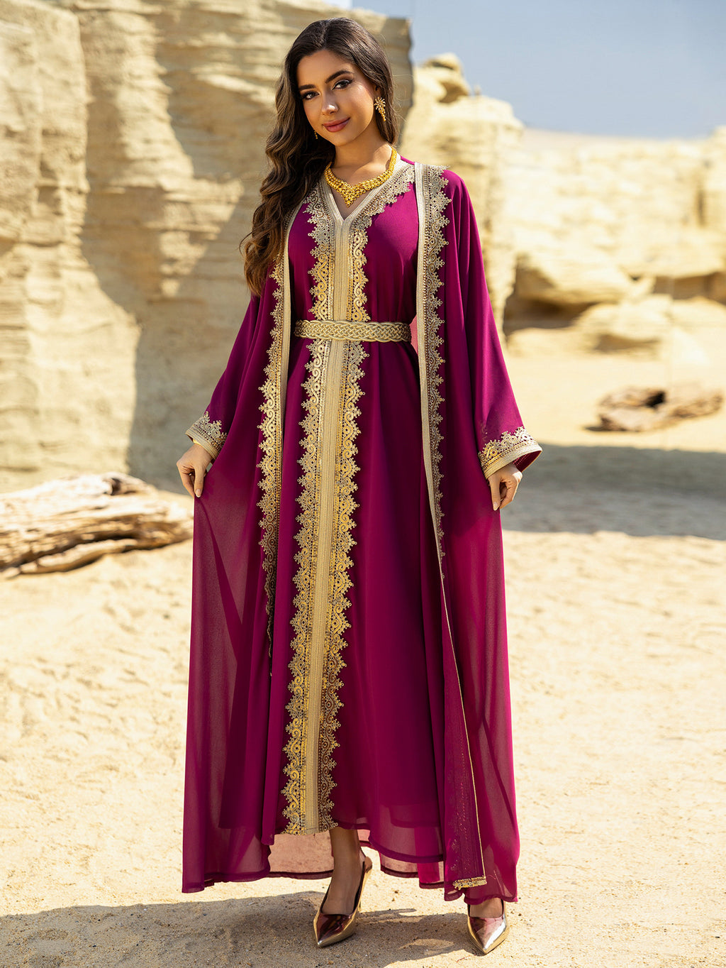 Two-Piece Chiffon Maxi Dress Set