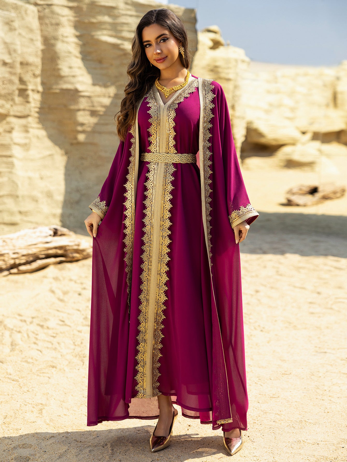 Two-Piece Chiffon Maxi Dress Set