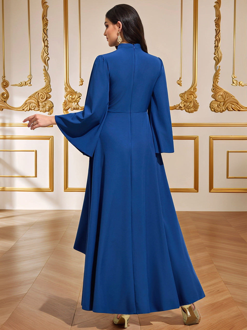 Cyan Blue Stretch Maxi Dress