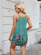 Floral print cami midi dress, sleeveless slip summer dress by Vilmere