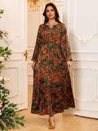 Printed Rhinestone Maxi Dress