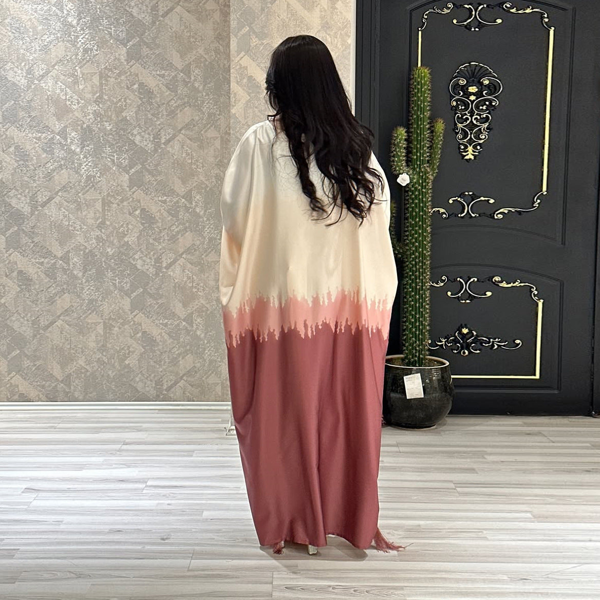 Fringe Print Maxi Dress