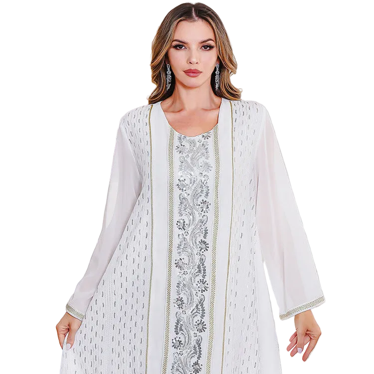Printed Embroidered Robe Maxi Dress Hoofdafbeelding