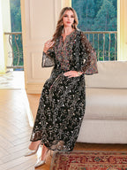 Embroidered Ethnic Robe Maxi Dress