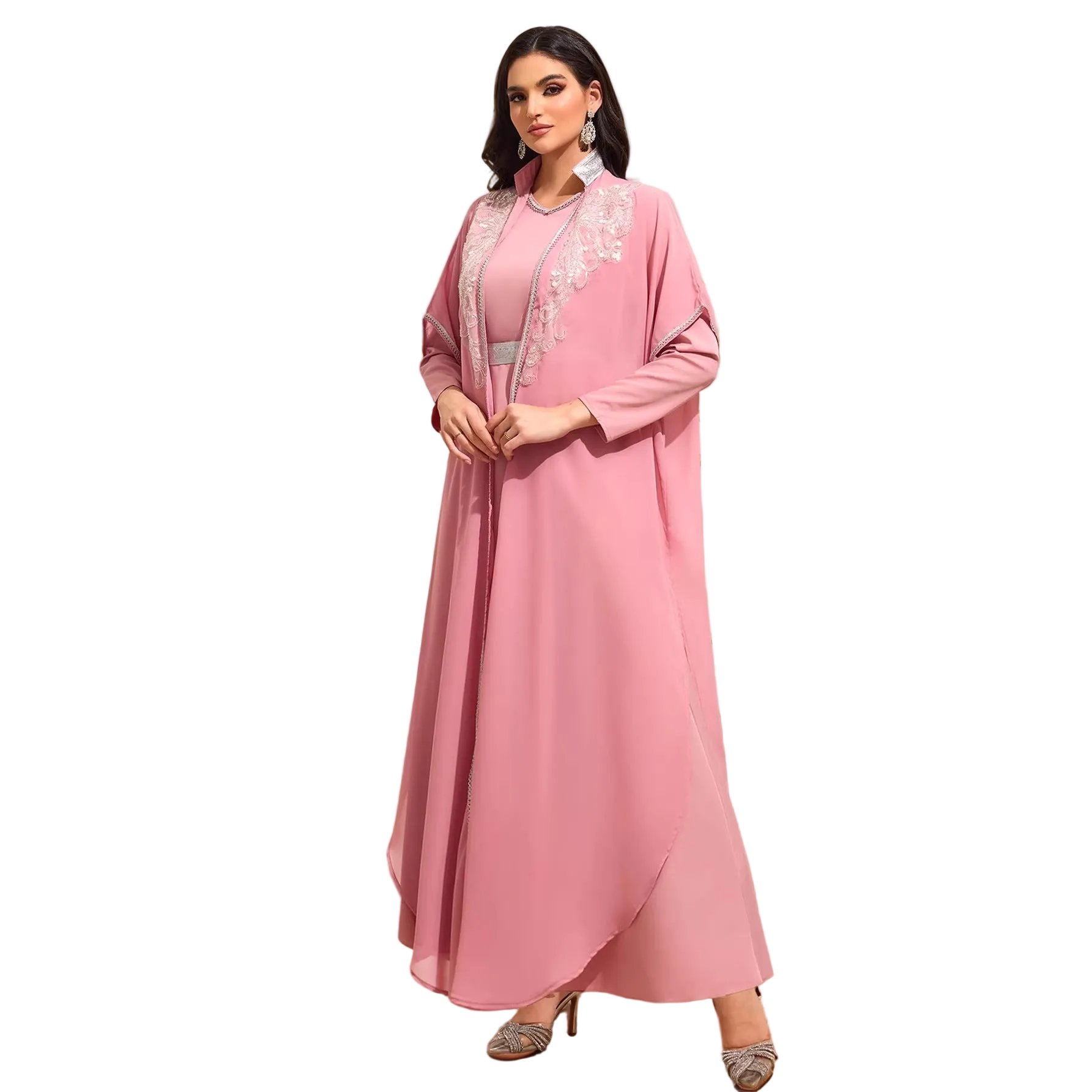 Pink Sequin Maxi Dress