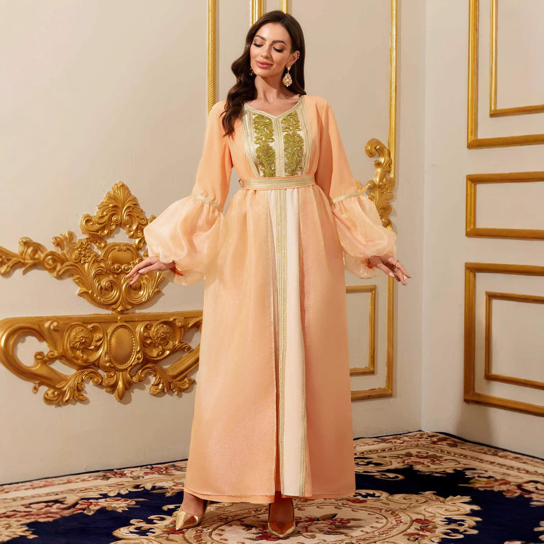 Orange Belted Robe Maxi Dress