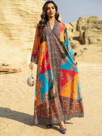 Rhinestone Printed Maxi Dress