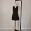 Black Slim-Fit V-Neck Mini Dress