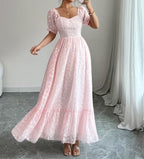 Plus-Size Pink Embroidered Maxi Dress