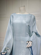 Shiny Satin Belted Maxi Dress