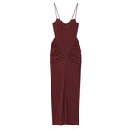 Pleated One-Shoulder Maxi Dress for Women, Fitted A-Line