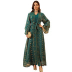 Mesh Embroidery Two-Piece Maxi Dress