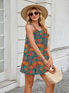 Floral print cami midi dress, sleeveless slip summer dress by Vilmere