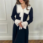 Sweetheart Peter Pan Collar Flared-Sleeve Maxi Dress for Women