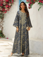 Lace-Up Kaftan Maxi Dress