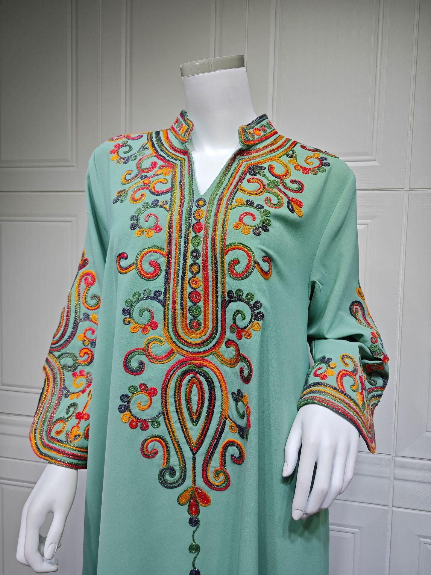 Embroidered Pullover Maxi Dress