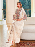 Embroidered Ethnic Robe Maxi Dress