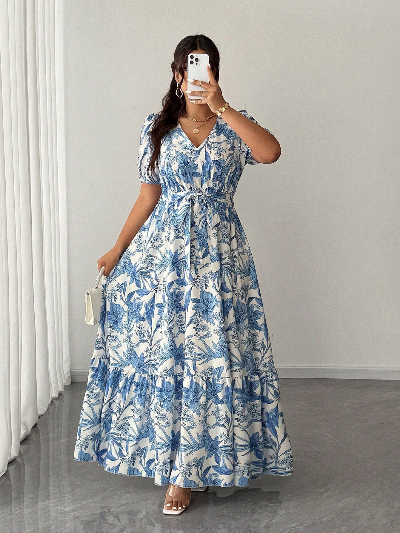 women's blue maxi dress for everyday wear