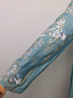 Floral Embroidered V-Neck Maxi Dress