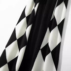 Elastic High-Waist Diamond Checkerboard A-Line Mini Skirt