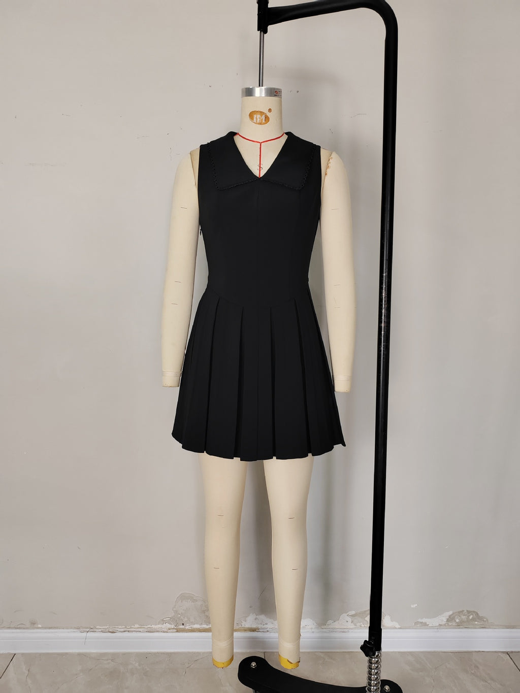 Black V-Neck Mini Dress