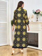 Embroidered V-Neck Tassel Maxi Dress