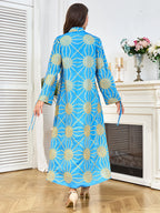 Embroidered V-Neck Tassel Maxi Dress