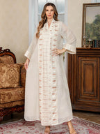 Embroidered Abaya Maxi Dress