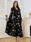 Embroidered V-Neck Maxi Dress