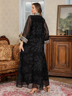 Embroidered Abaya Maxi Dress