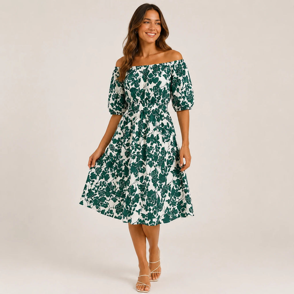Floral Short-Sleeve Mini Dress