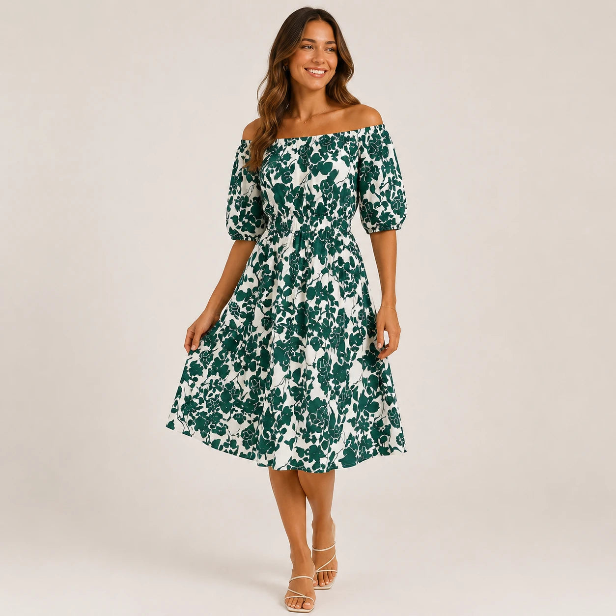 Floral Short-Sleeve Mini Dress