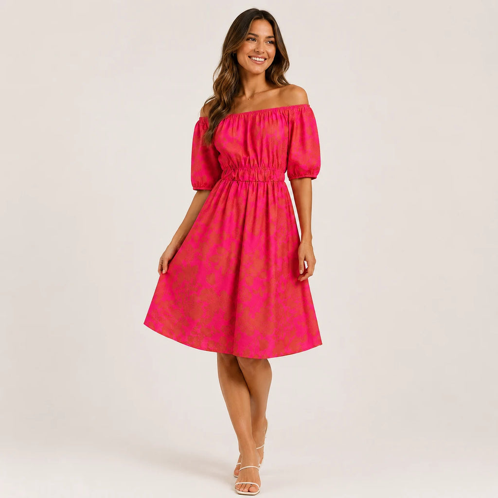 Floral Short-Sleeve Mini Dress