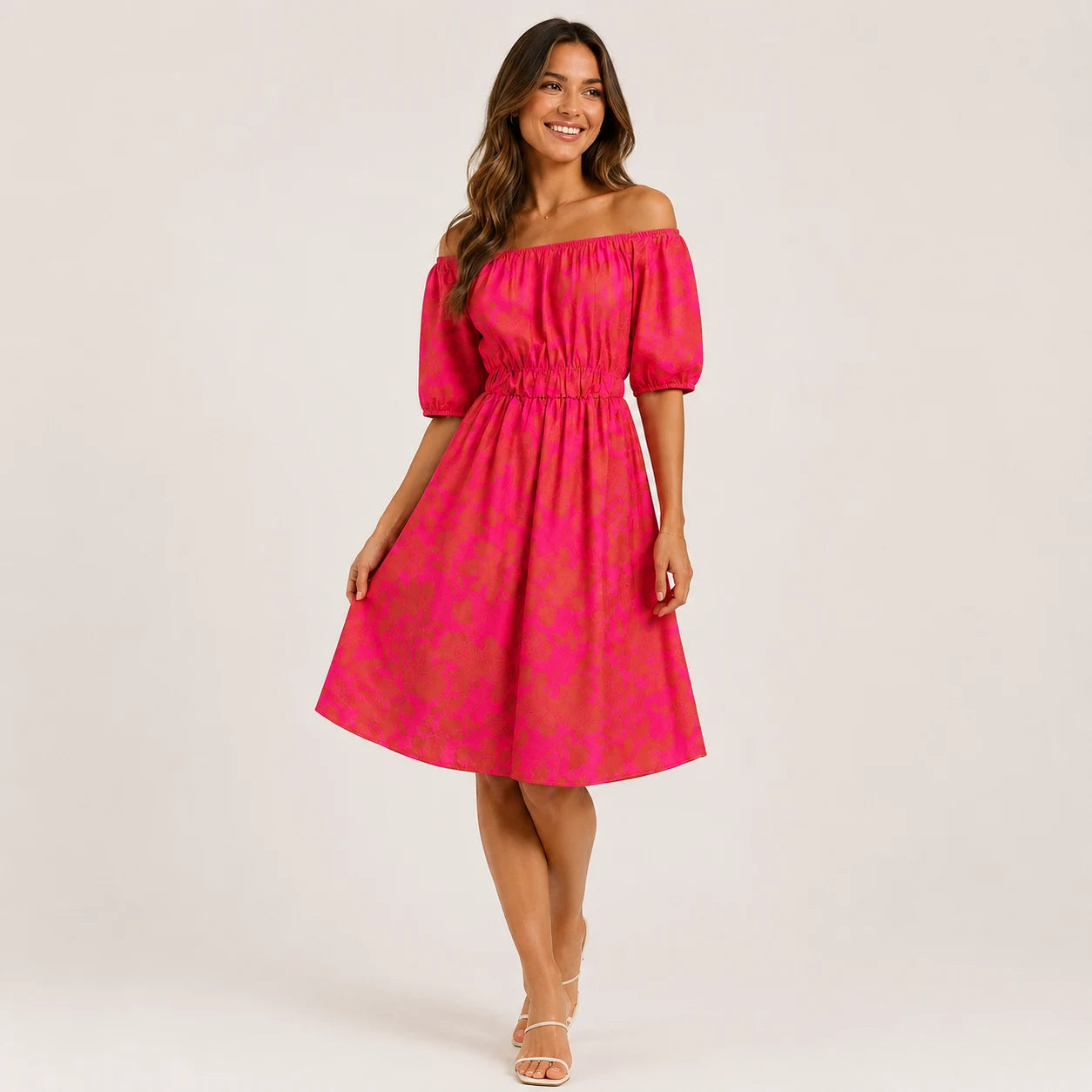 Floral Short-Sleeve Mini Dress