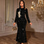 Sequin Round-Neck Maxi Dress